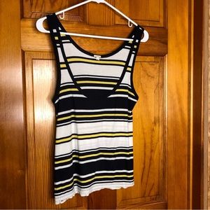 Navy/ white / yellow striped tank top J. crew size Medium